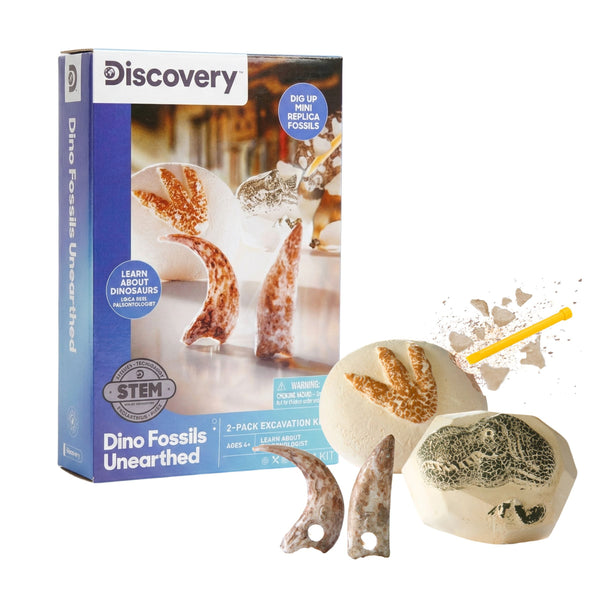 Toy Excavation Kit Mini Unearthed Dino Fossils 2pc L9