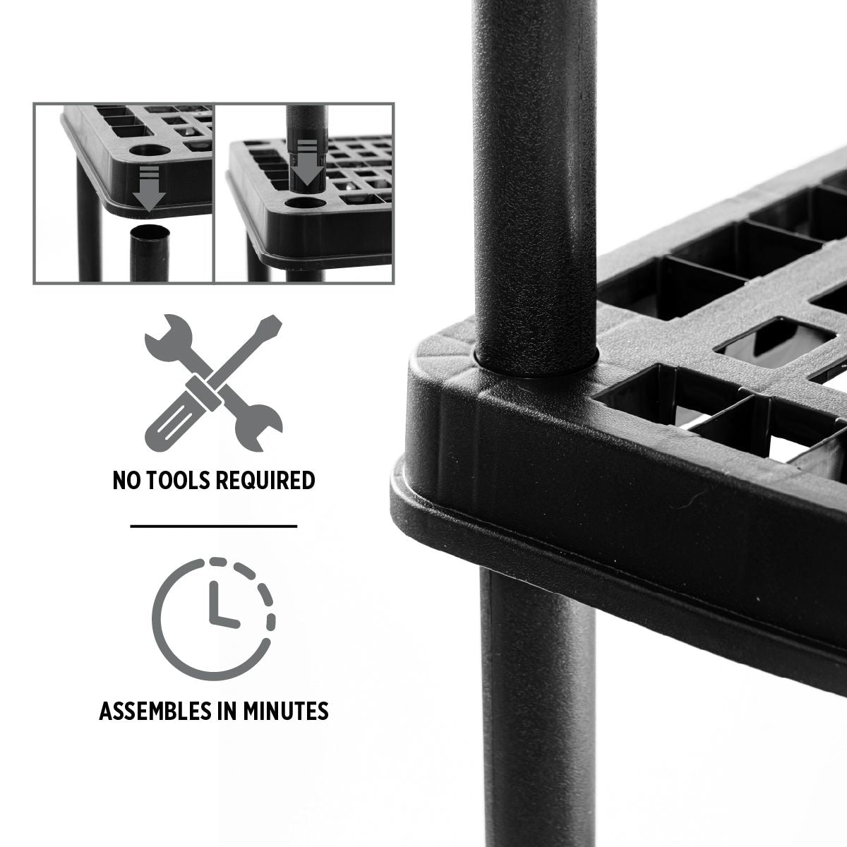 TuffStore 4-Shelf Resin/Plastic Storage Rack/Shelving Unit, 36 x 18 x 54-in