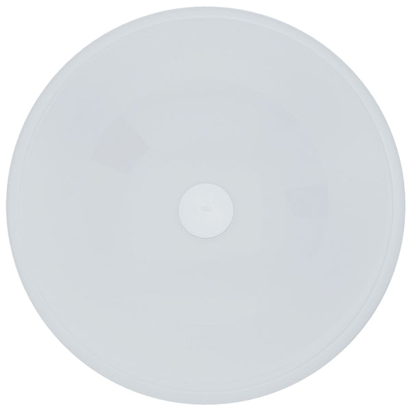 VIGO Glass Round Vessel Bathroom Sink/Basin with Rounded Edges & Deep Bowl, White G7