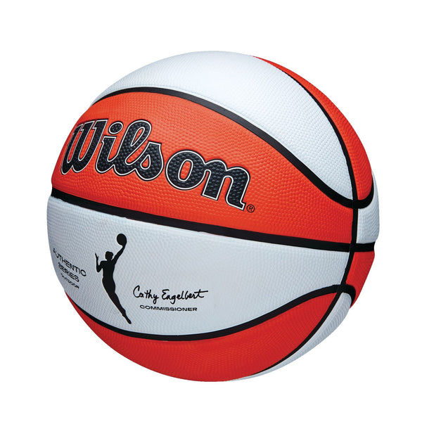 Wilson WNBA Authentic Series Youth Kids' Outdoor Basketball, Size 6 (28.5-in), Orange/White Q2