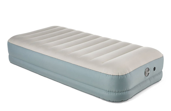 Woods Double High Toughguard Inflatable Air Bed with Rechargeable Pump, Twin, Grey H3