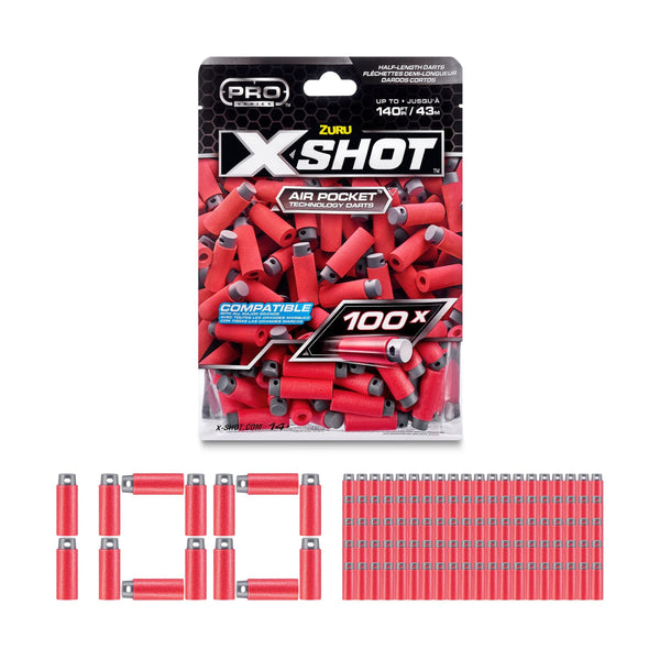 X-Shot Pro Series Half-Length Darts Refills Foil Bag, 100-pk, Ages 8+ E0