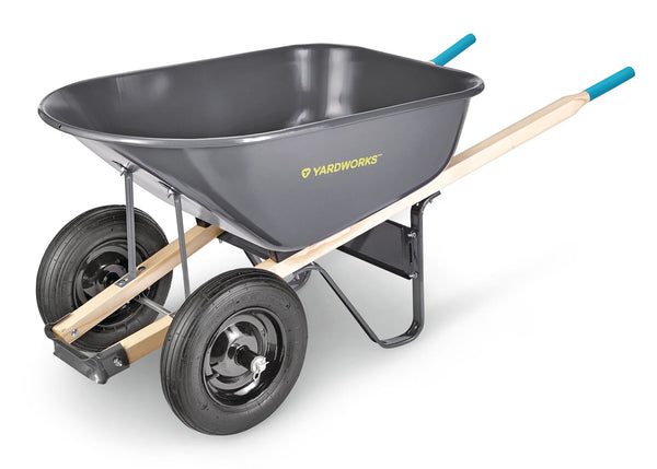 Yardworks Steel Tray 2-Wheel Garden Wheelbarrow, 6-cu-ft U6