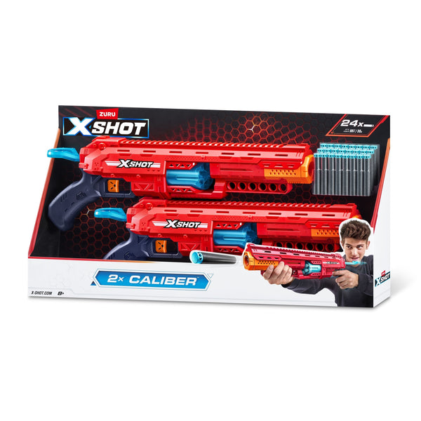 Zuru X-Shot Excel Caliber Pump-Action Dart Blaster with 24 Darts, 2-pk, Ages 8+ Y2